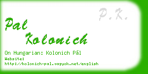 pal kolonich business card